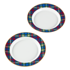 White House Tartan 8" plates- Set of Two