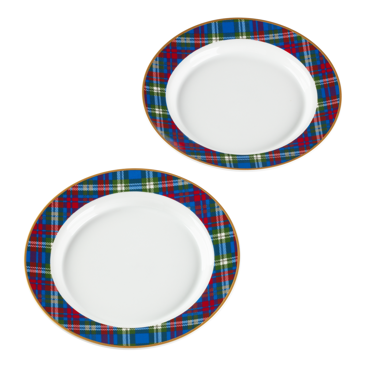 White House Tartan 8" plates- Set of Two