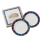 White House Tartan 8" plates- Set of Two with box