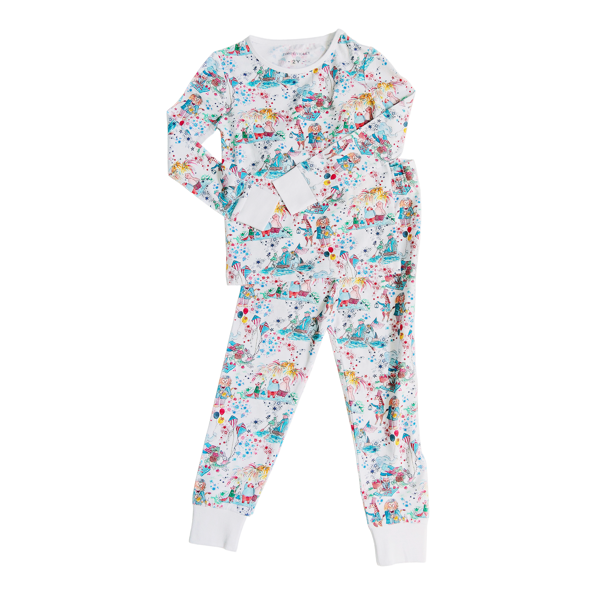 Patriotic Fireworks Two-Piece Pajama set for Kids