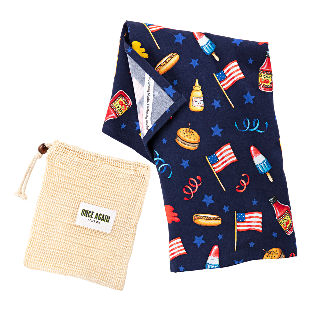 Patriotic Tea Towels by Mary Engelbreit with carrying bag