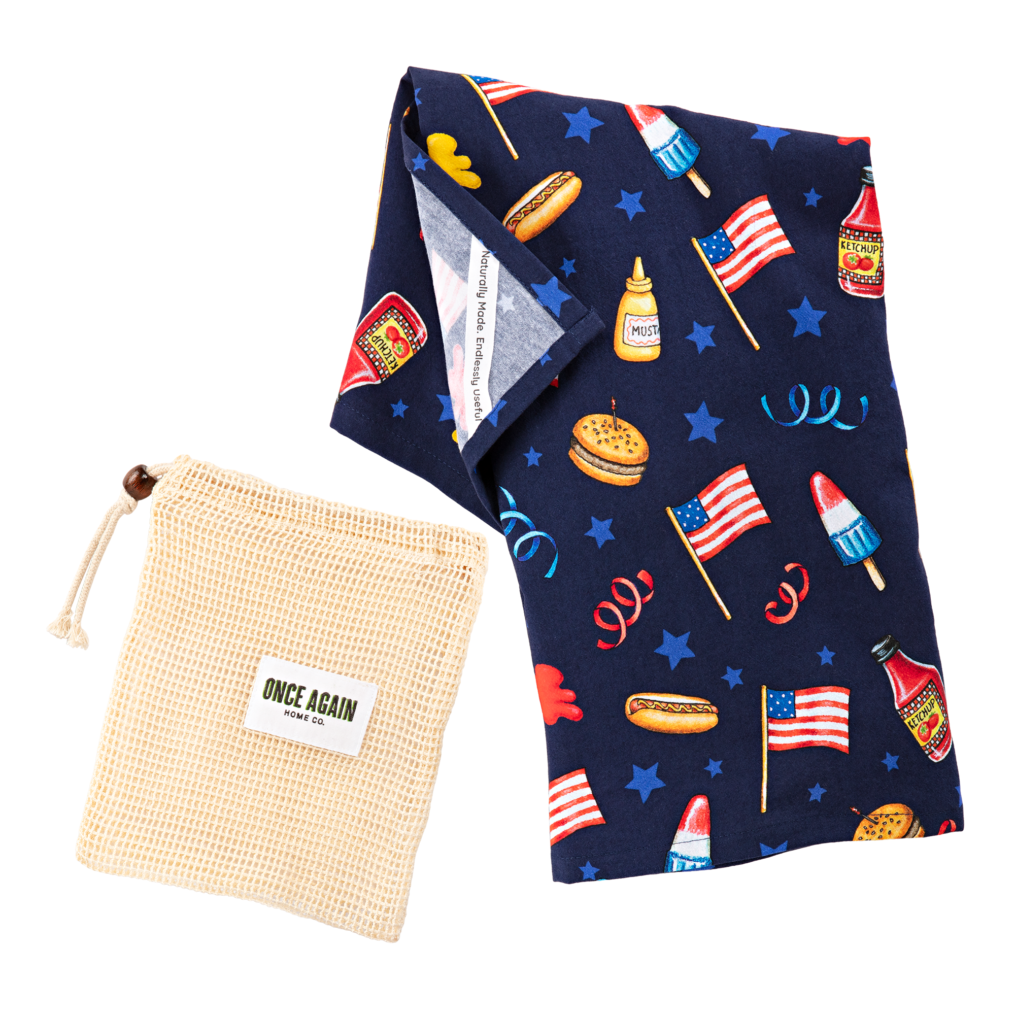 Patriotic Tea Towels by Mary Engelbreit with carrying bag