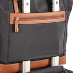 Nylon Tote Bag with Truman Seal Mirror Accessory on luggage carrier