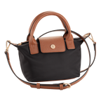 Nylon Crossbody Bag with Truman Seal Mirror Accessory - Black front with strap