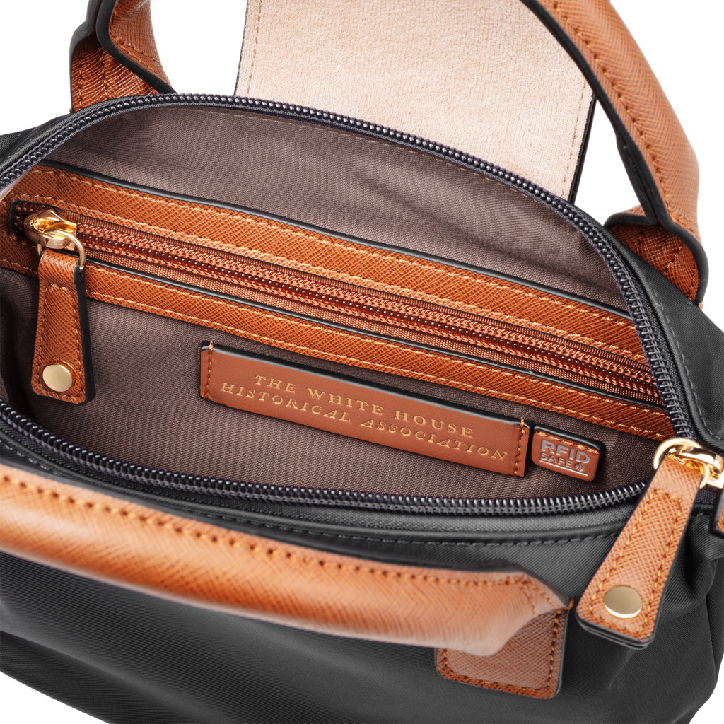 Nylon Crossbody Bag with Truman Seal Mirror Accessory - Black logo inside