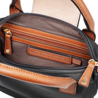 Nylon Crossbody Bag with Truman Seal Mirror Accessory - Black logo inside