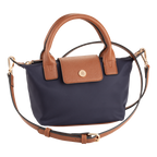 Nylon Crossbody Bag with Truman Seal Mirror Accessory - Navy front with strap