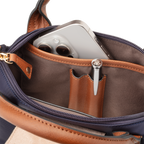 Nylon Crossbody Bag with Truman Seal Mirror Accessory - Navy inside