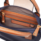 Nylon Crossbody Bag with Truman Seal Mirror Accessory - Navy logo inside
