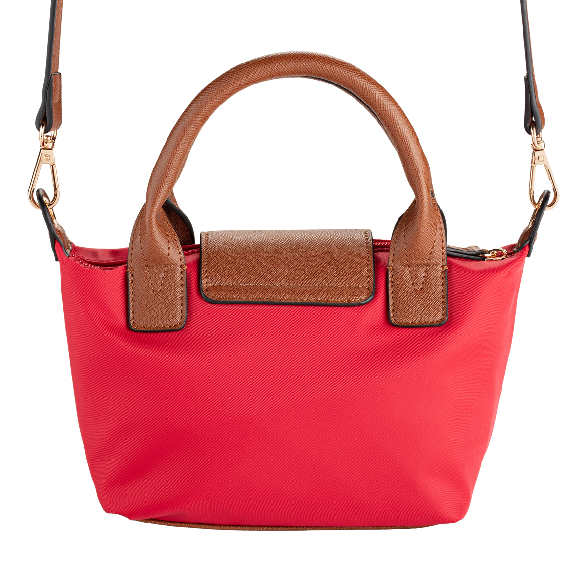 Nylon Crossbody Bag with Truman Seal Mirror Accessory - Red back