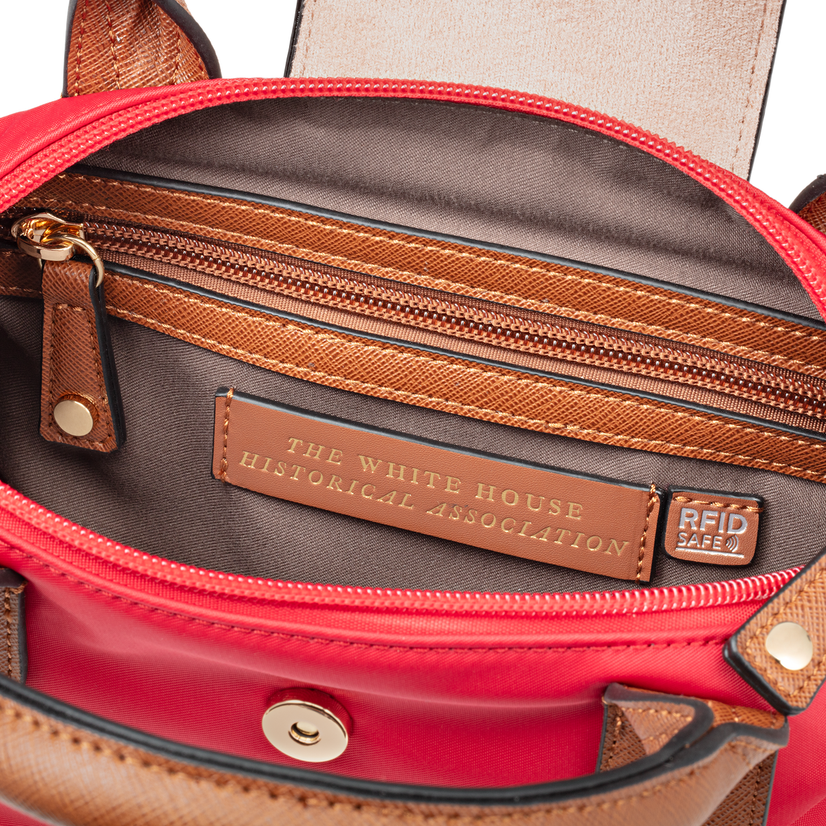 Nylon Crossbody Bag with Truman Seal Mirror Accessory - Red logo inside