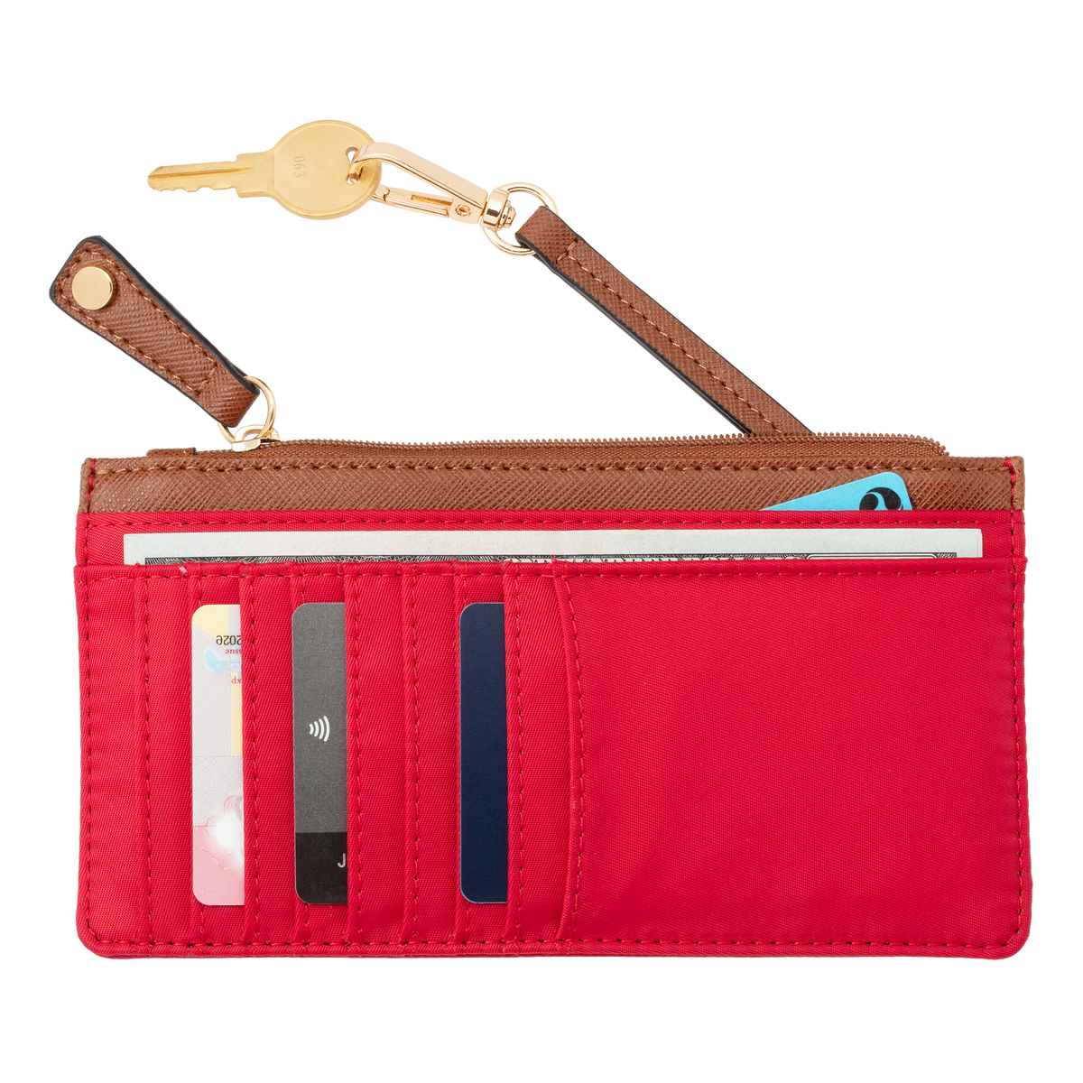 Card Wallet with Truman Seal Accent - Red front