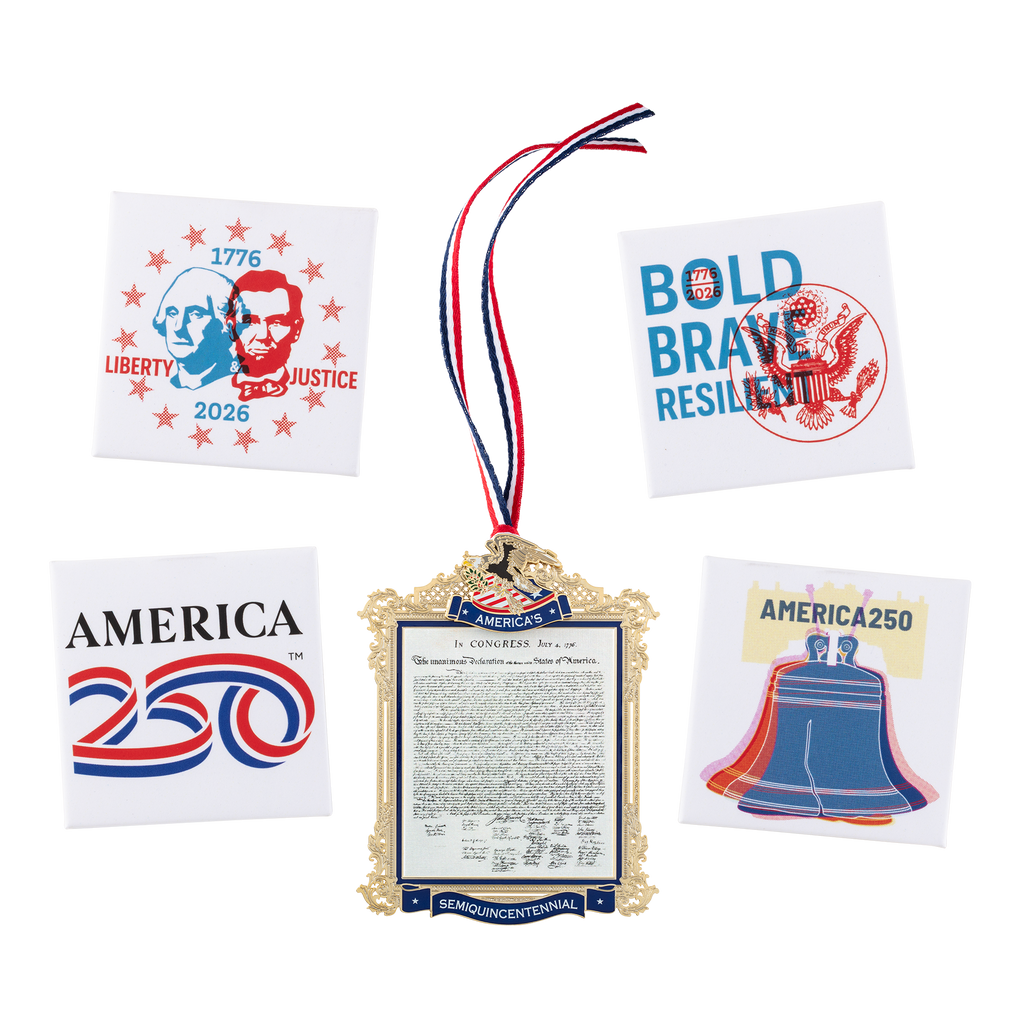 Official Commemorative Ornament of America’s 250th Anniversary with A250 Magnet Set
