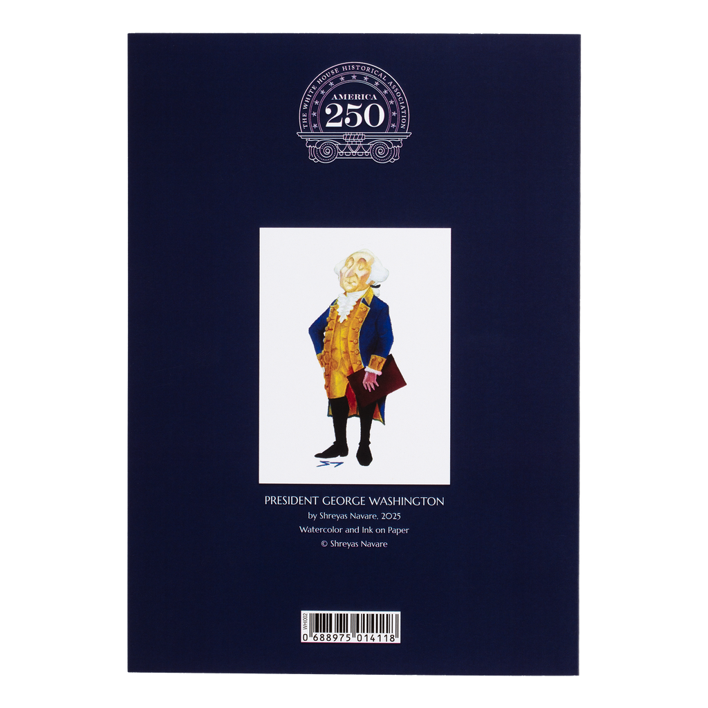 George Washington Illustrated Greeting Card back