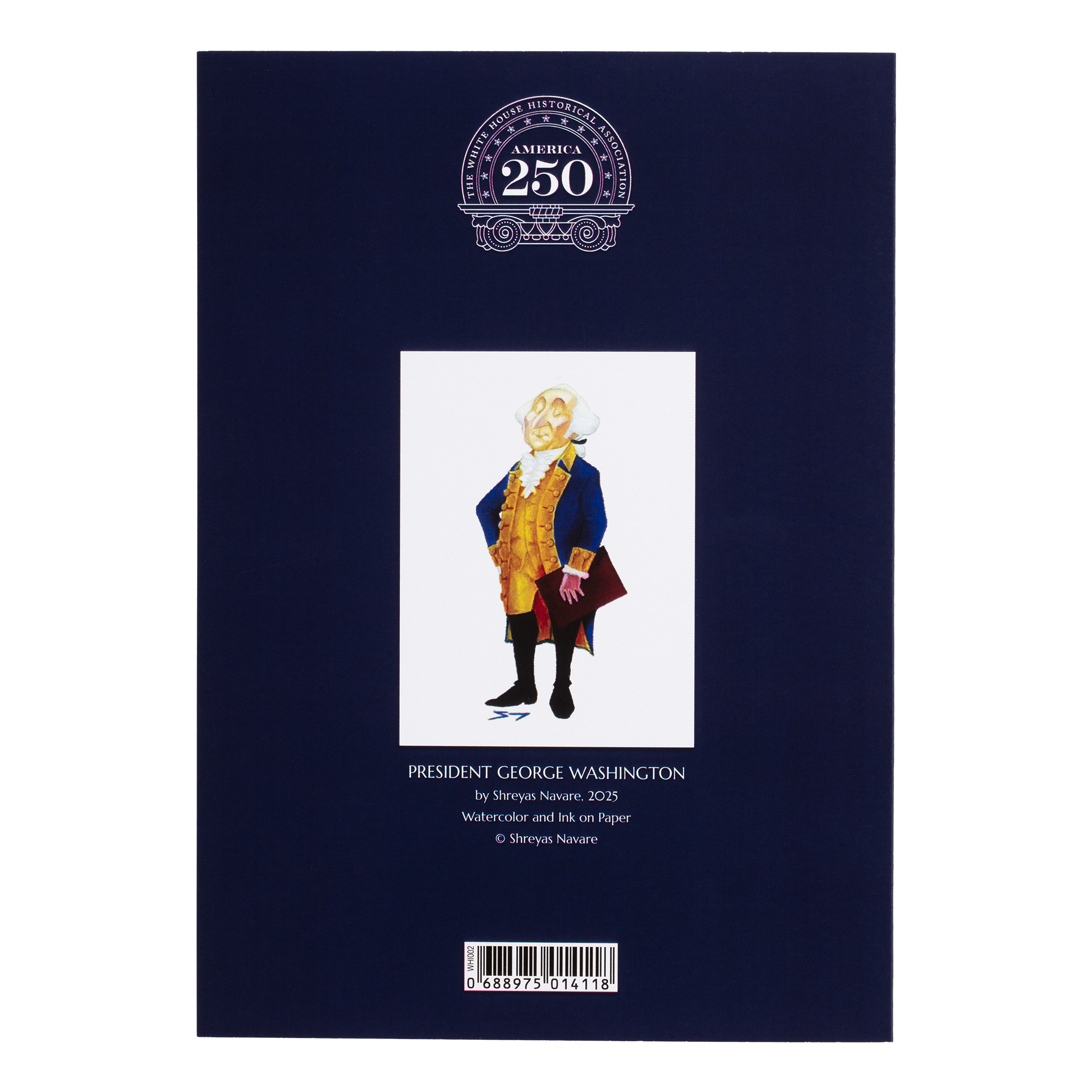 George Washington Illustrated Greeting Card back