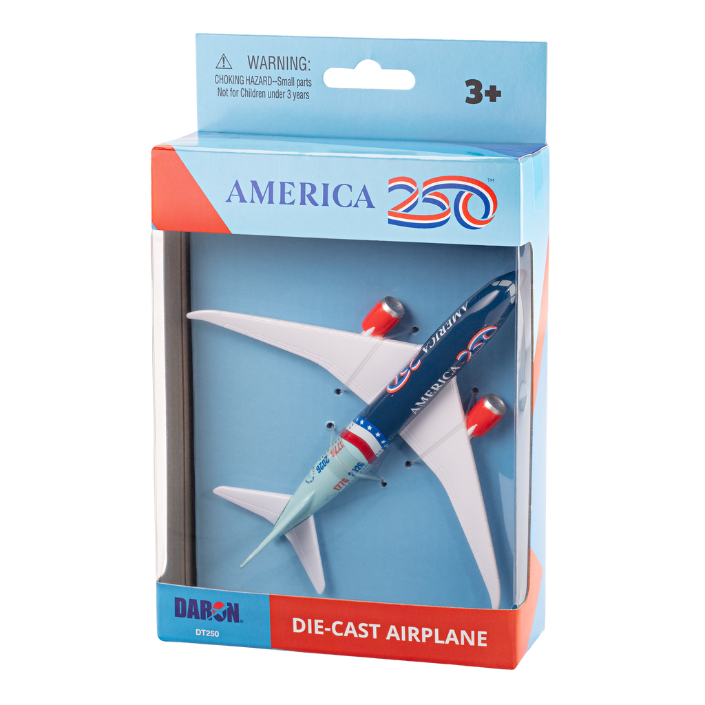 America's 250th Anniversary Limited-Edition Die-cast Metal Airplane in box