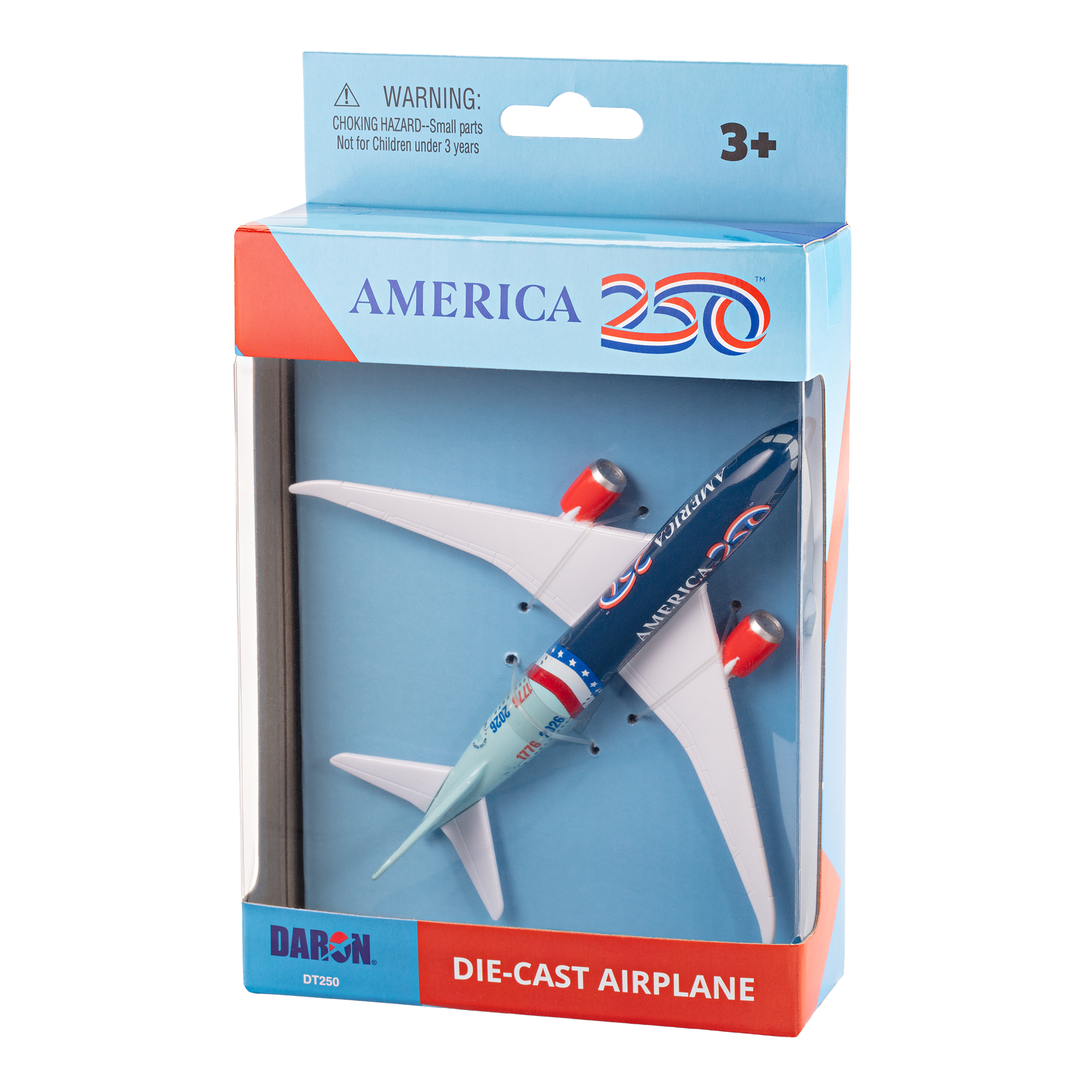 America's 250th Anniversary Limited-Edition Die-cast Metal Airplane in box