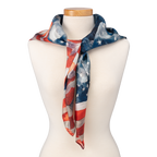 Stars and Stripes Silk Scarf on form