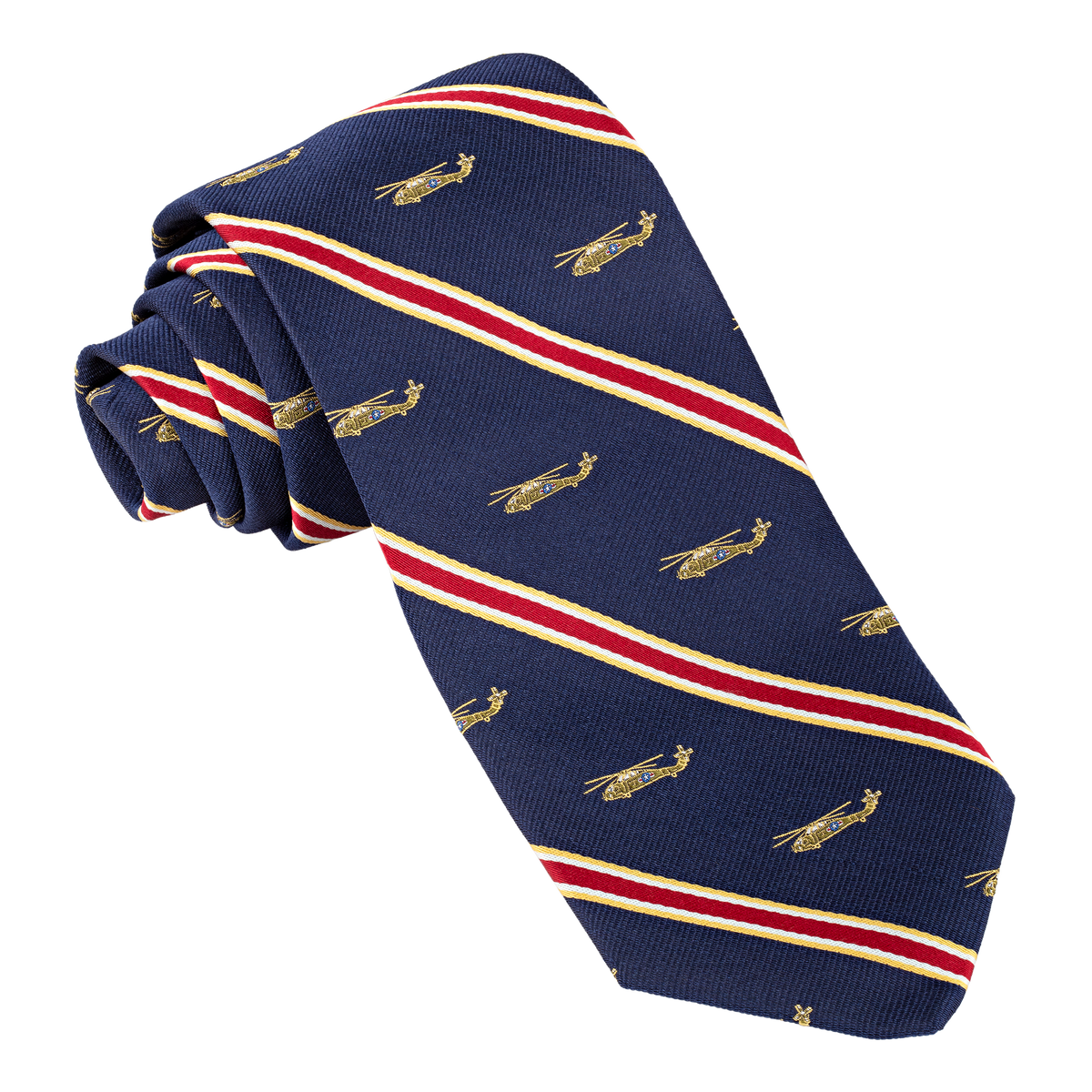 Embroidered Helicopter Tie - Blue