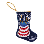 Bauble Stockings America's 250th Birthday Cake Needlepoint Mini Stocking