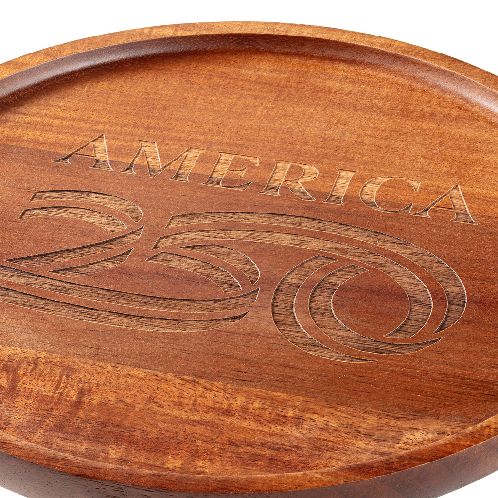 A250 Engraved Acacia Wood Tray detailed engraving