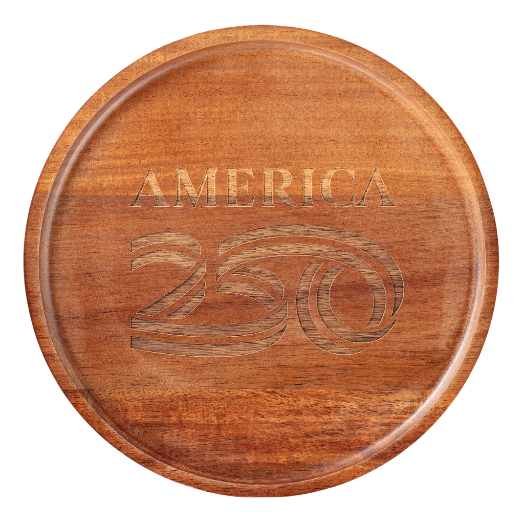A250 Engraved Acacia Wood Tray top