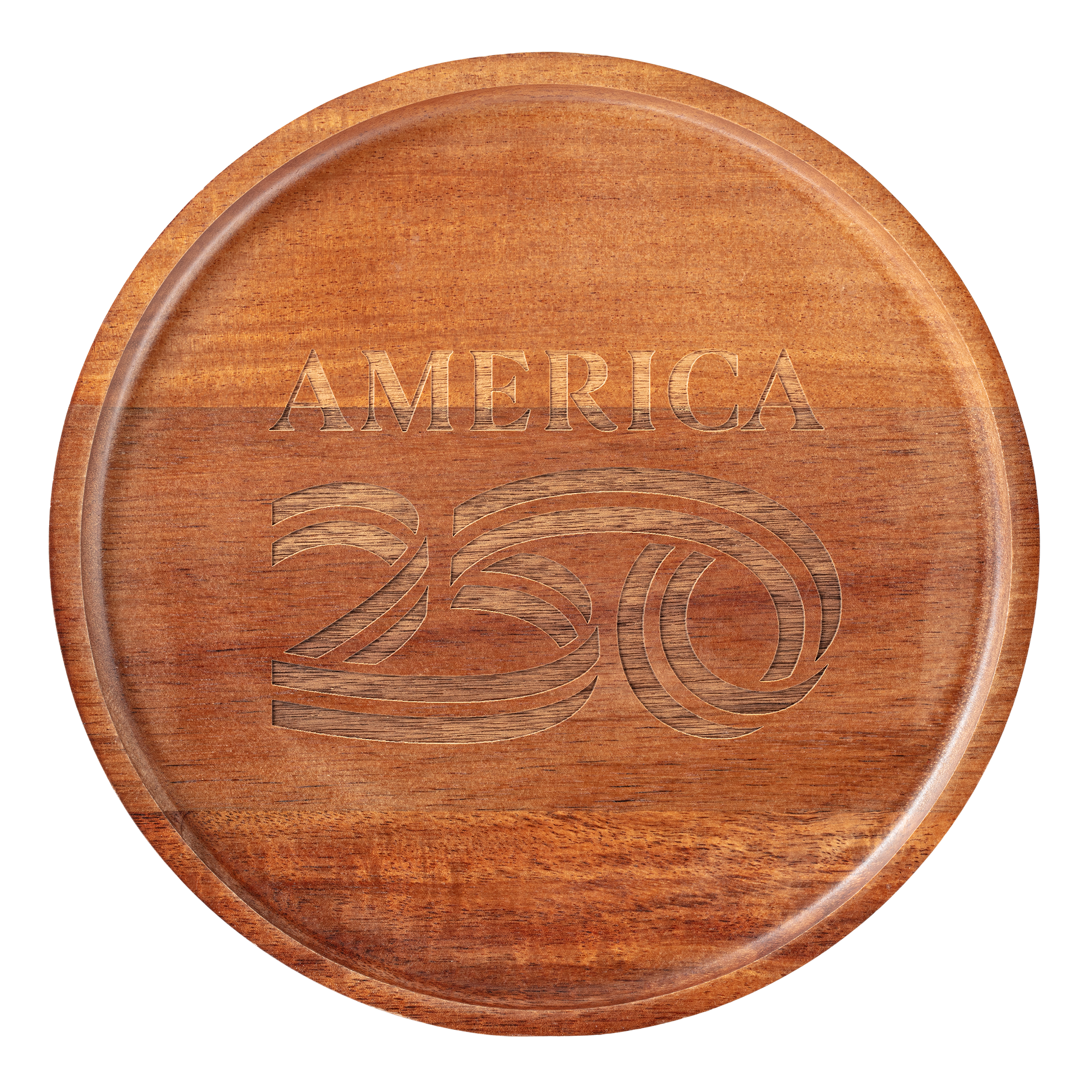 A250 Engraved Acacia Wood Tray top