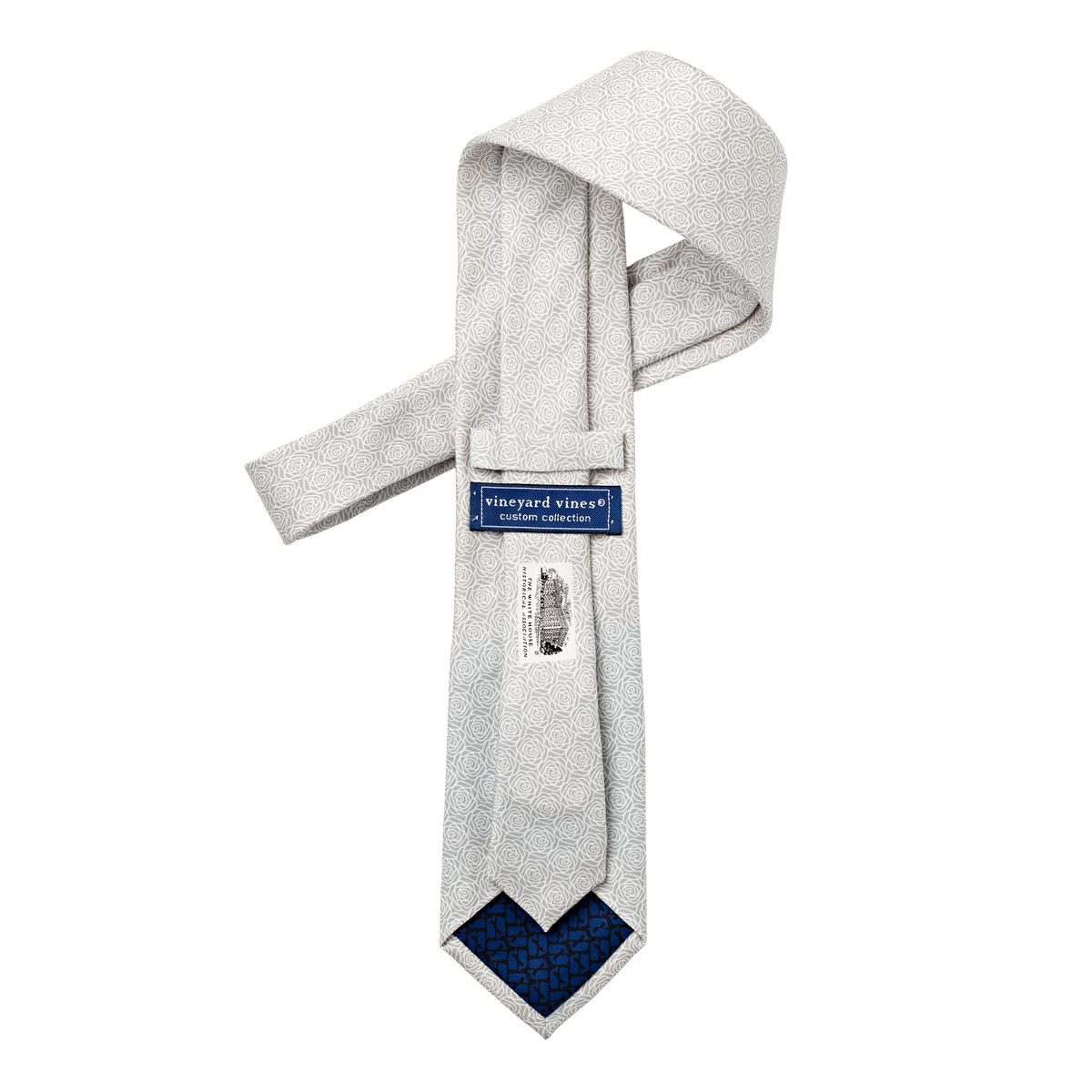 Vineyard Vines Scottish Rose Silk Tie - Grey back