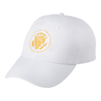 White Truman Seal Hat with Gold Embroidery left angled