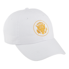 White Truman Seal Hat with Gold Embroidery right angled