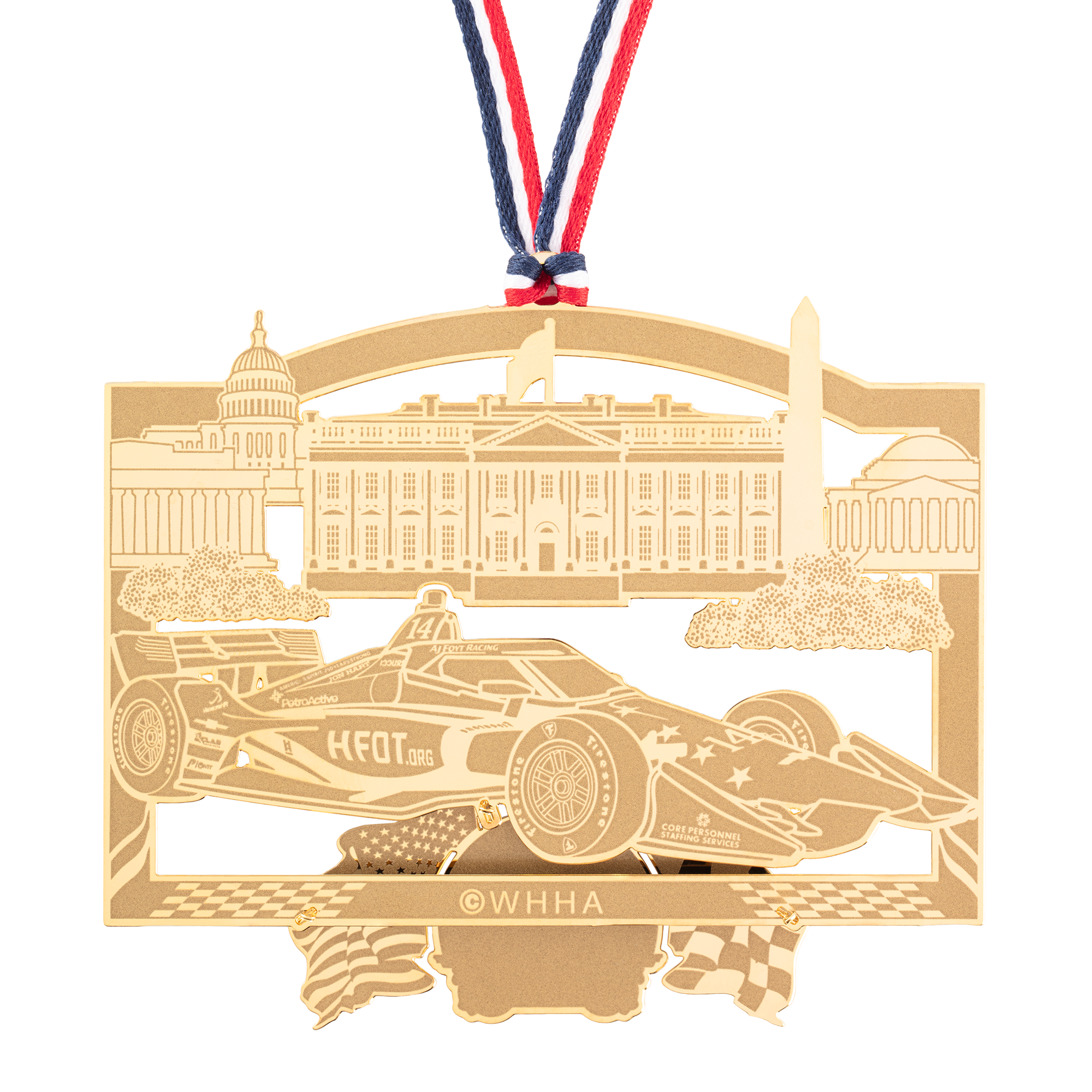 Exclusive AJ Foyt Racing Grand Prix Commemorative Ornament back