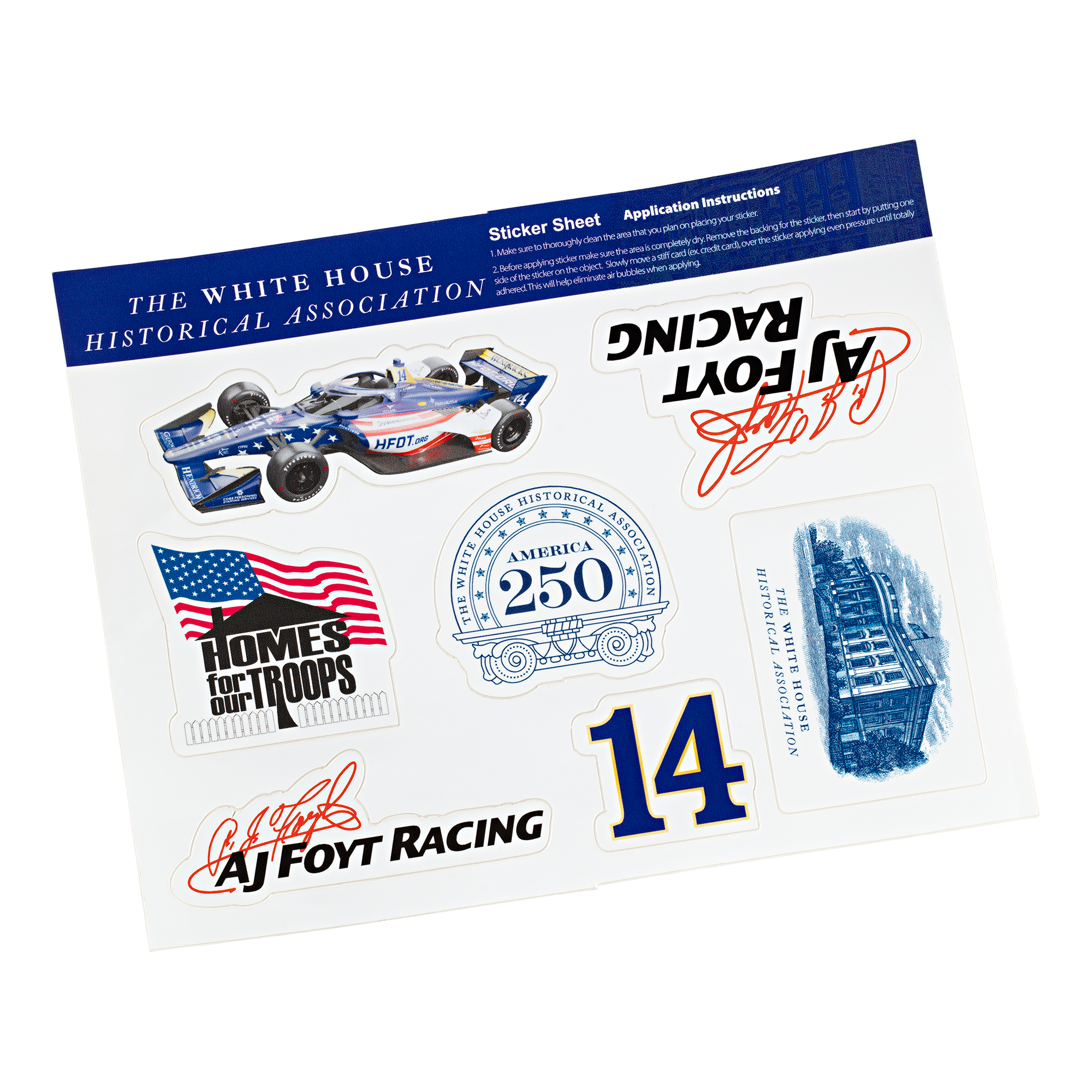 Exclusive AJ Foyt Racing Grand Prix Sticker Sheet