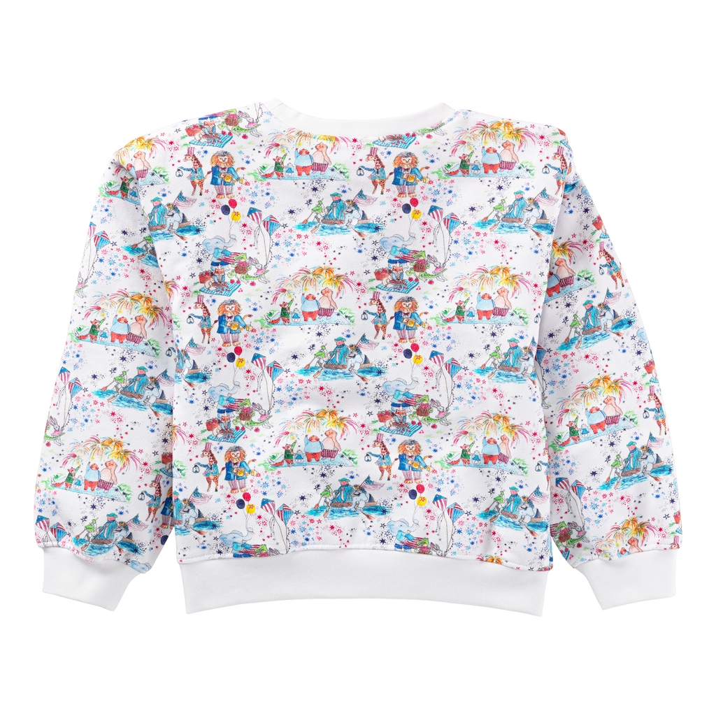 Patriotic Fireworks Crewneck Sweatshirt for Kids back