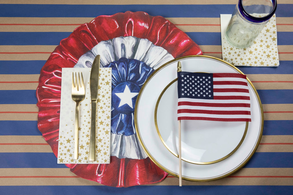 Die-cut Star-Spangled Paper Placemat - set of 12 - Enviro