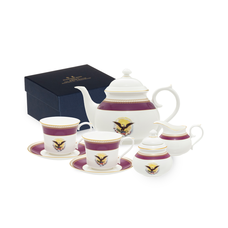 Lincoln Tea Collection, Set with Tea Pot and Two Tea Cups & Saucers