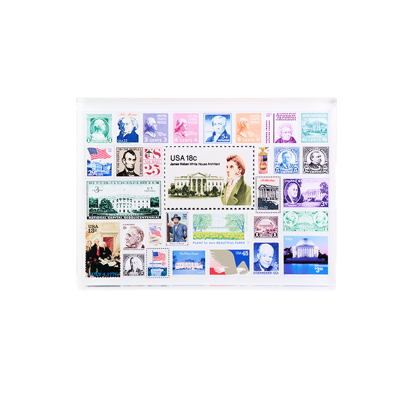 USPS Stamp Collage Acrylic Magnet - Front