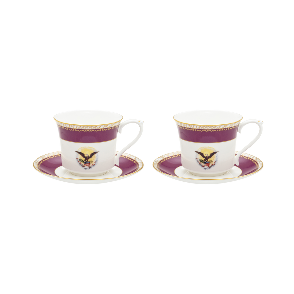 Lincoln Tea Collection, Set with Tea Pot and Two Tea Cups & Saucers