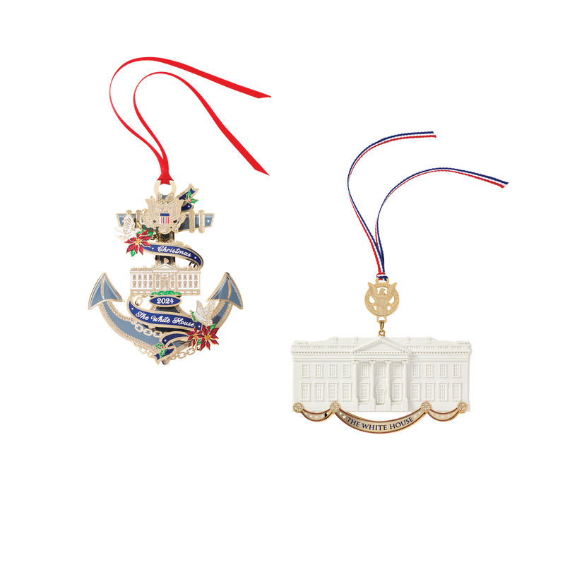 Official 2024 White House Christmas Ornament and Commemorative Ornament, Bundle