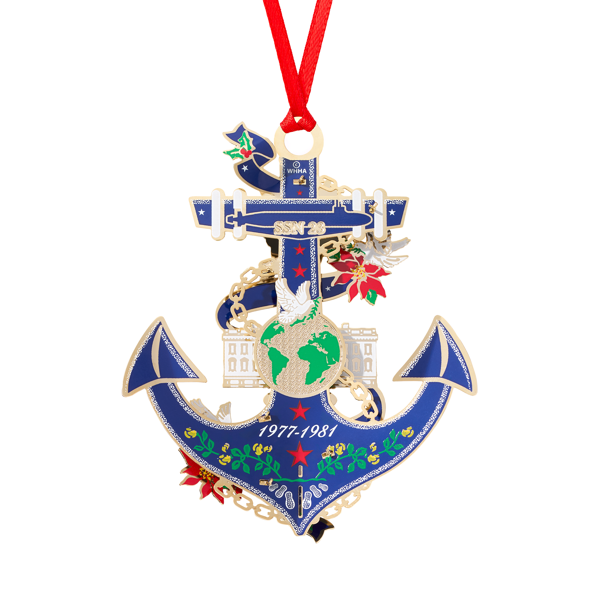 ホワイトハウス 　クリスマス　オーナメント 2024　海軍　コラボ ホワイトハウス クリスマスオーナメント 2024年 - メルカリ