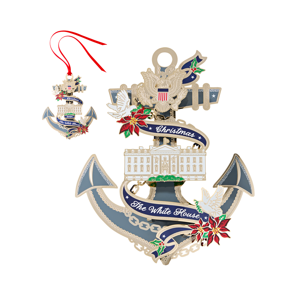 Official 2024 White House Christmas Ornament 10" Display