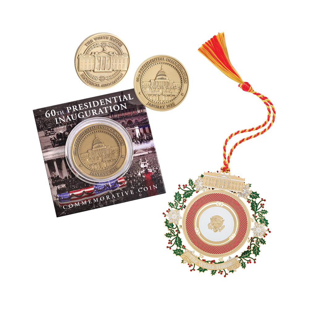 Official 2025 White House Christmas Ornament with 60th Inauguration Commemorative Coin