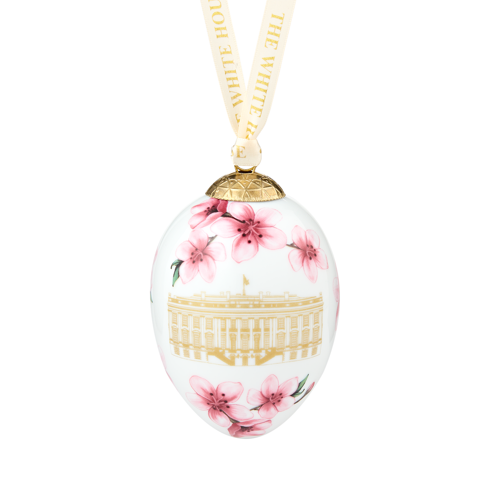 Cherry Blossom Handcrafted Fine Bone China Egg Ornament