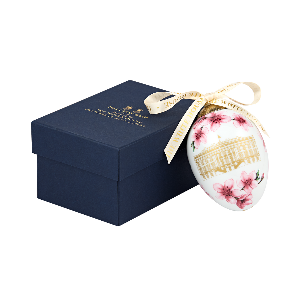 Cherry Blossom Handcrafted Fine Bone China Egg Ornament