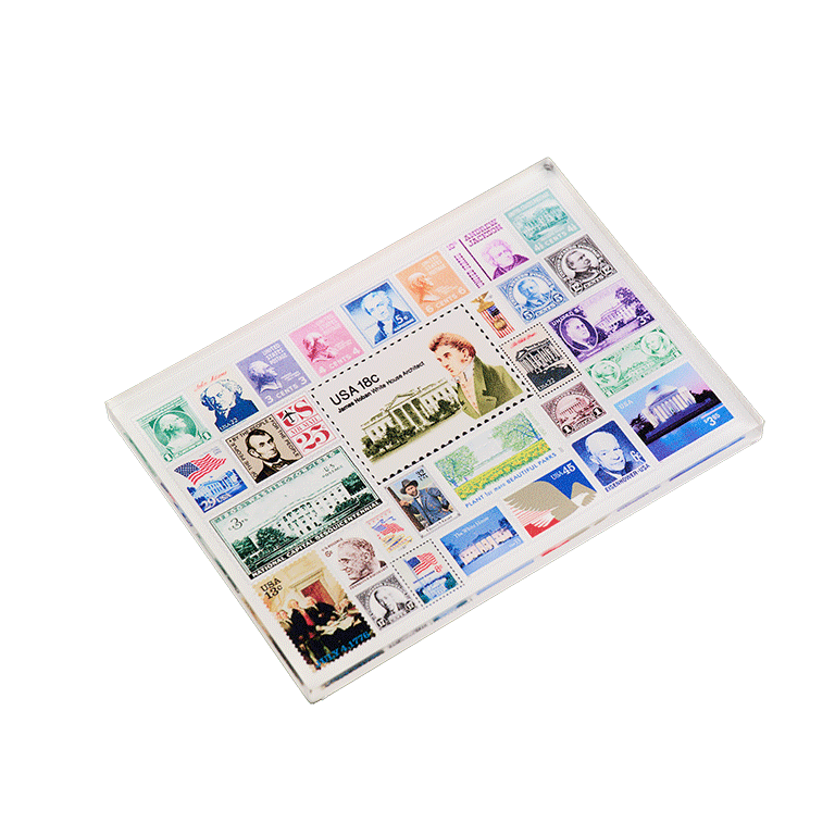 USPS Stamp Collage Acrylic Magnet - Side