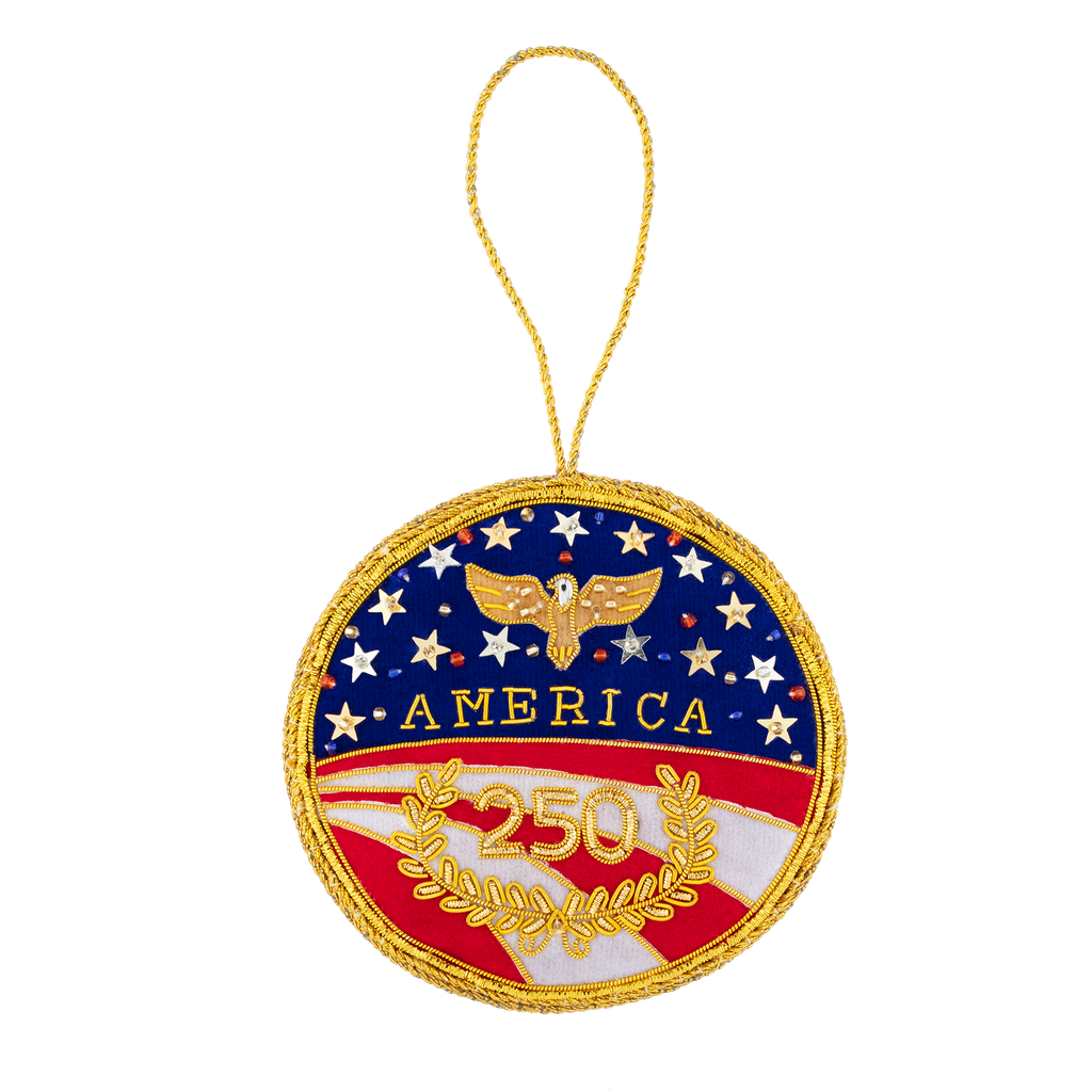 America's 250th Anniversary Embroidered Felt Ornament with Eagle front