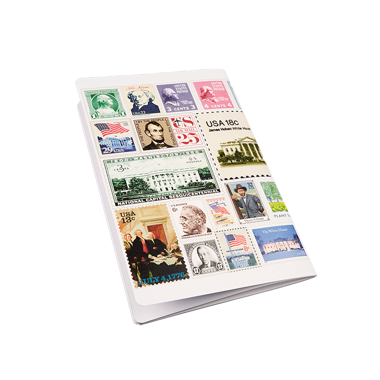 USPS Stamp Collage Soft Notebook 6" x 9" - Back
