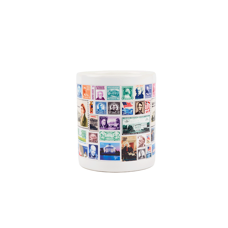 USPS Stamp Collage Mug - Side