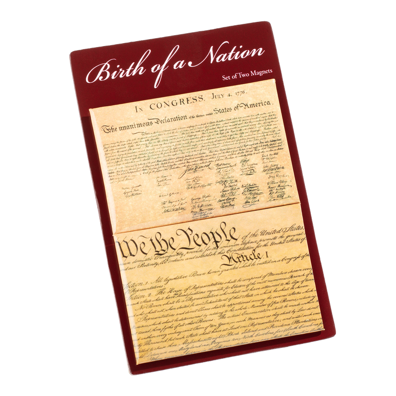 Declaration of Independence and Constitution Magnets in packaging