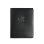 Black Truman Seal Leather Bound 9" Refillable Notebook