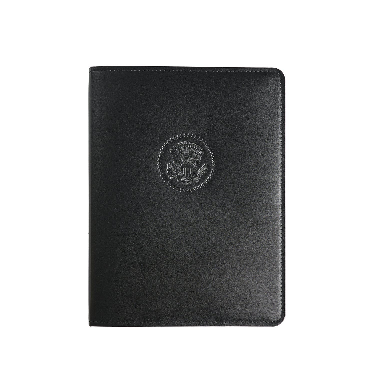 Black Truman Seal Leather Bound 9" Refillable Notebook